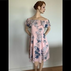 Banana Republic Floral Pink Dress Sz 8